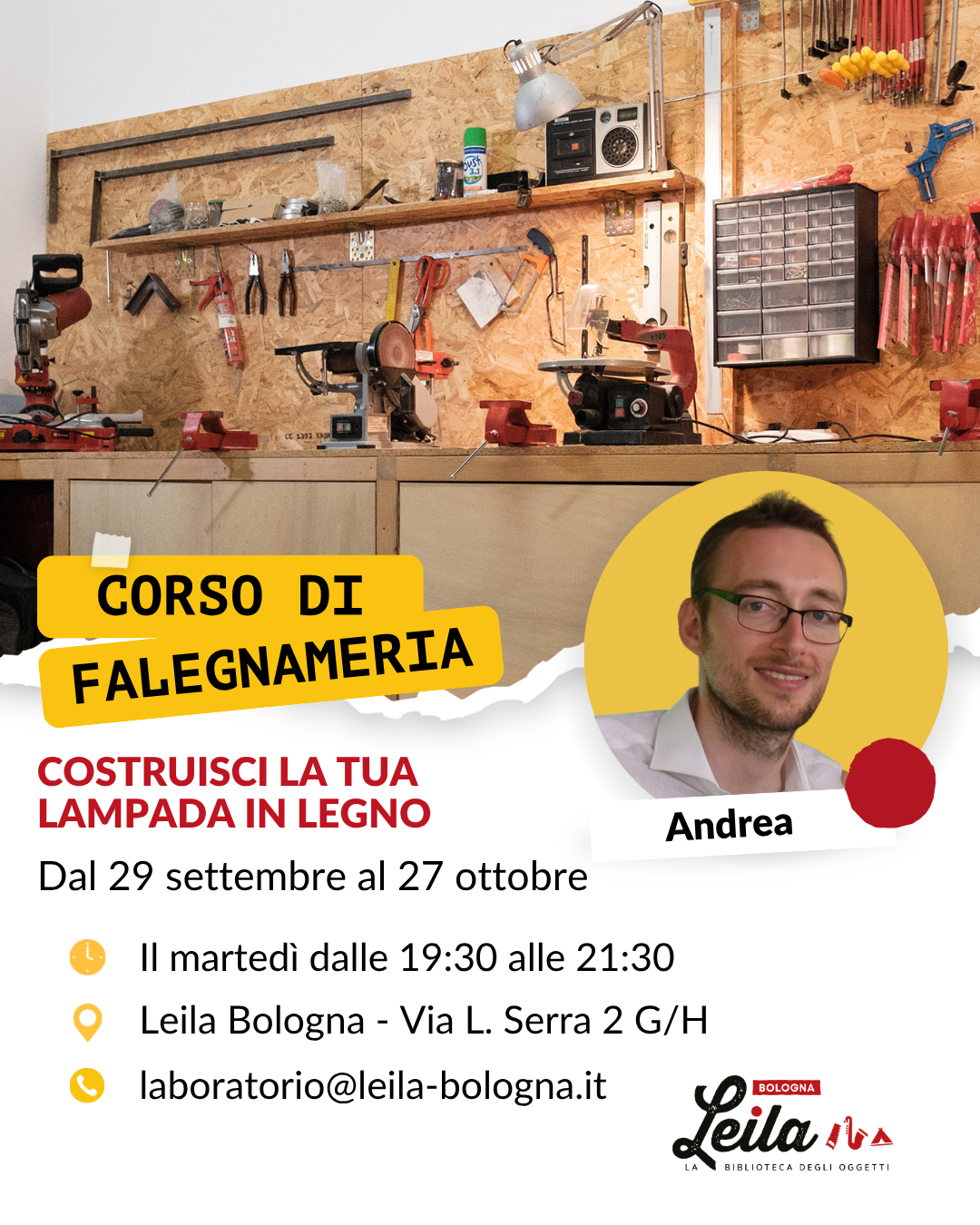 Corso di falegnameria - 2026 ADULTI
